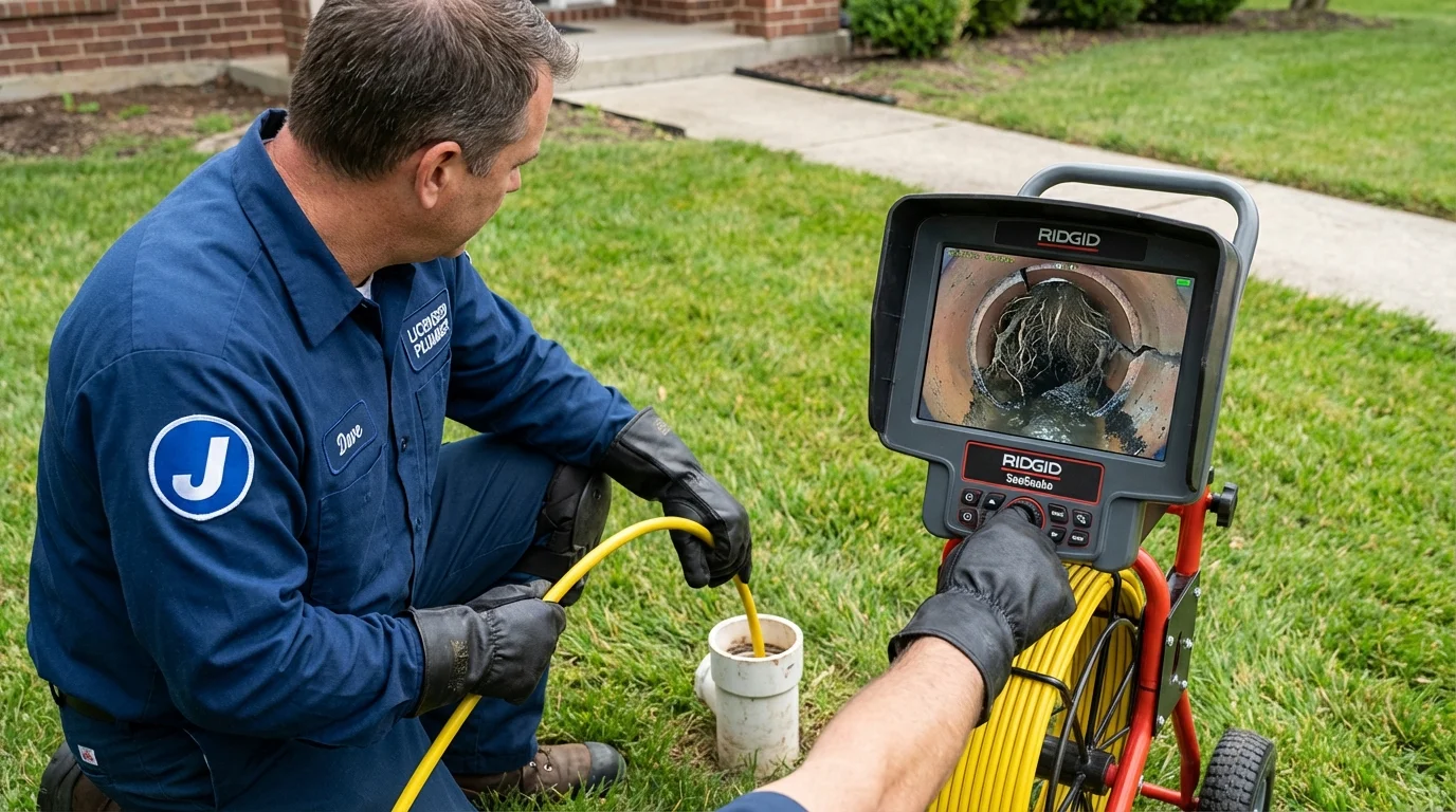 Sewer camera inspection being performed by Johns Plumbing LLC in Bessemer